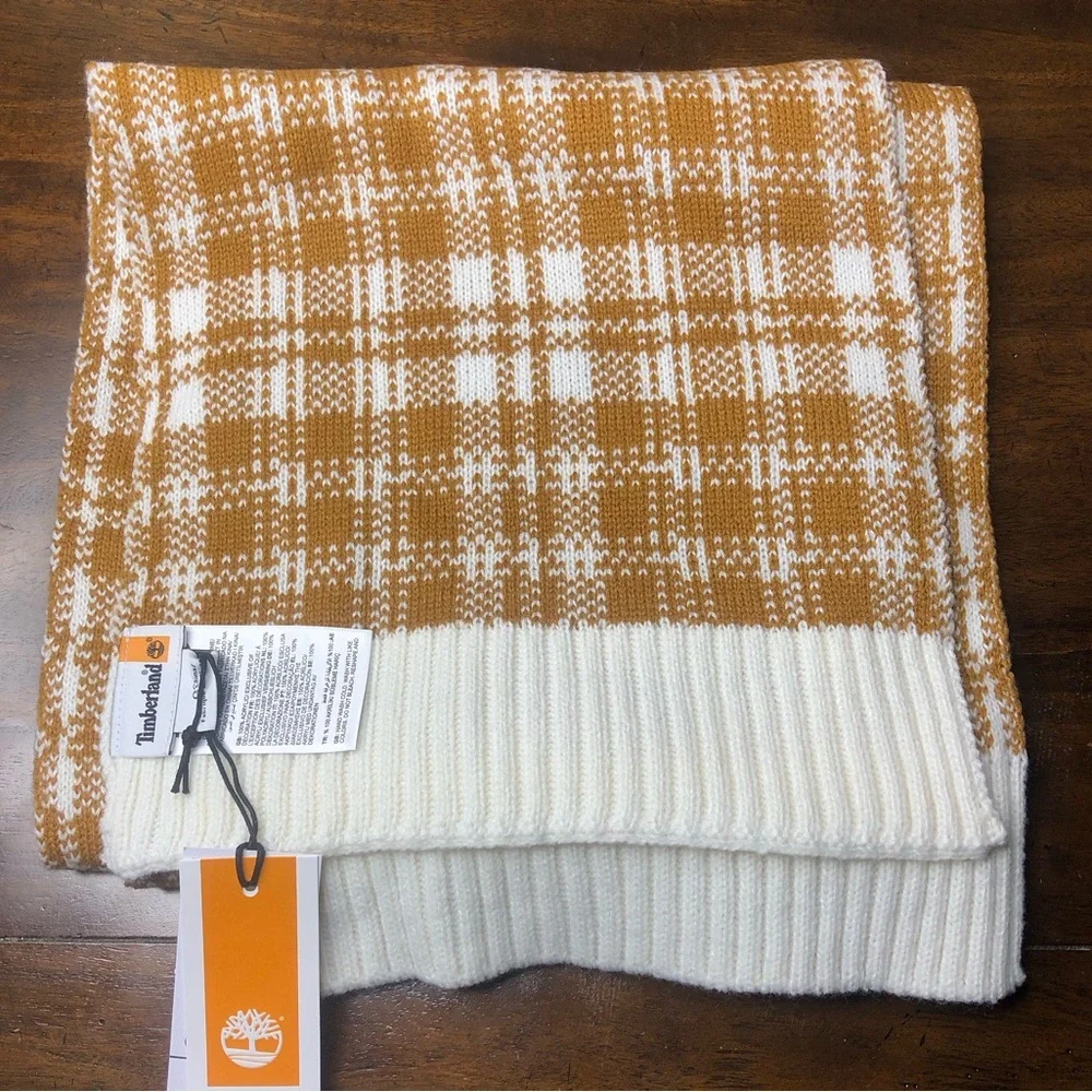 TIMBERLAND Plaid Flat Knit Scarf NWT